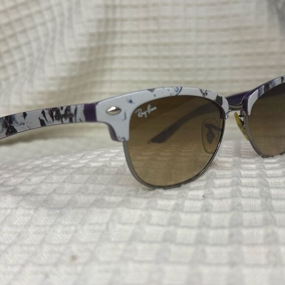 VINTAGE Ray-Ban Gradient  Midnight Purple & White ClubMaster Cat-Eye Sunglasses main image 8